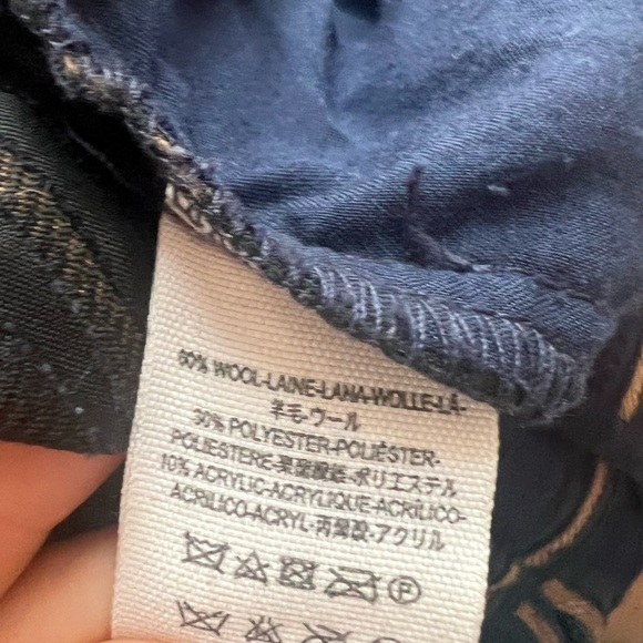 Free People Navy Gold Striped Wool Blend Trousers Size 4 Boho - Picture 5 of 6